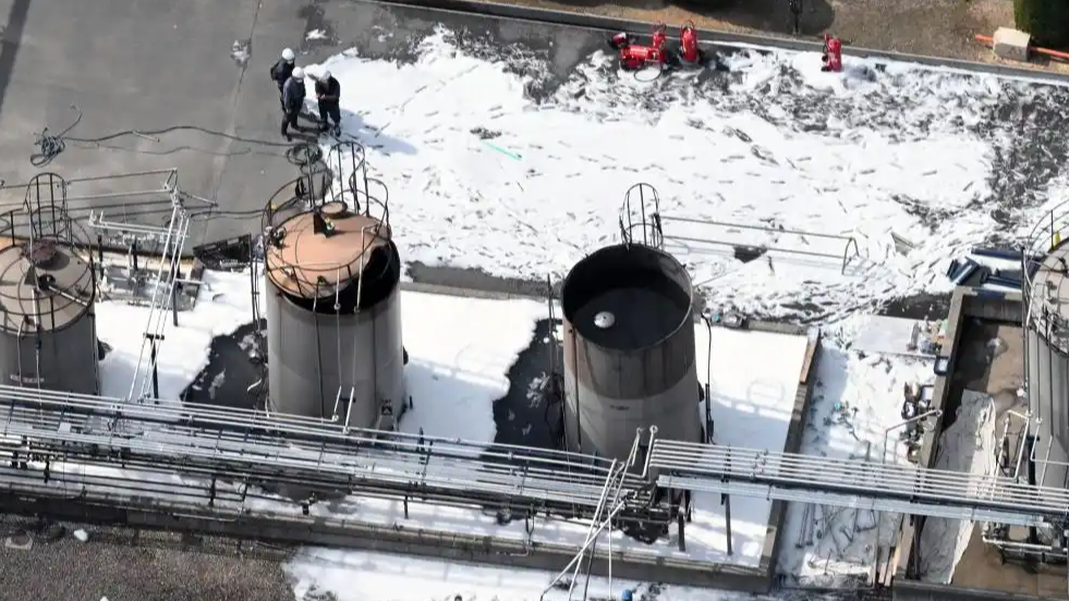 日本广岛爆炸事故现场画面