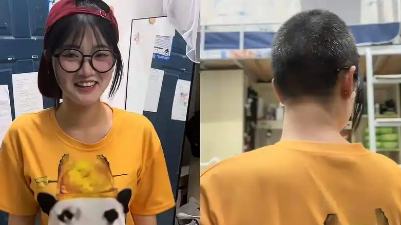 女生正面劉海背后寸頭：現(xiàn)在3天一洗