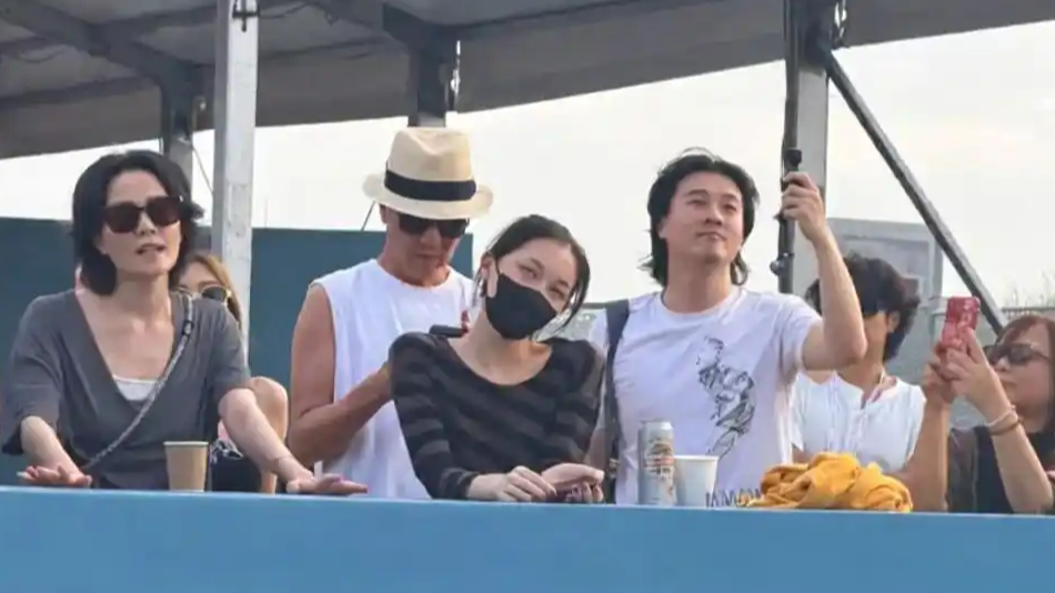 王菲李嫣一起看窦靖童演出