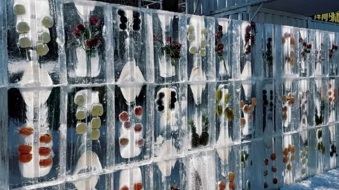 原来东北除了玫瑰冰瀑还有水果冰墙