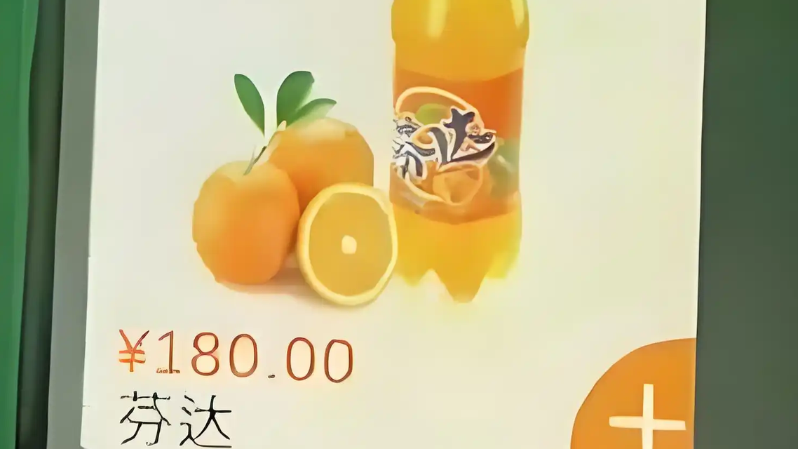  月牙泉景区售货机芬达标价180元