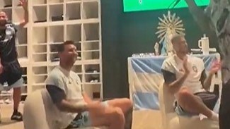  梅西看德国队比赛玩嗨了