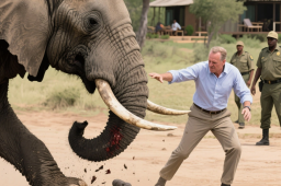   印度男子自拍与野象合影 结果被踩死 缩略图