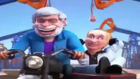 印媒发莫迪普京动画片 还恶搞特朗普