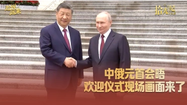 中俄元首会晤欢迎仪式现场画面