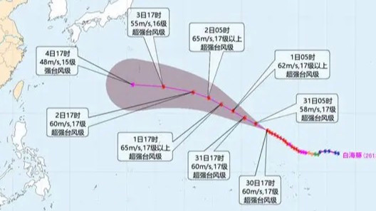 超强台风“白海豚”最新路径来了
