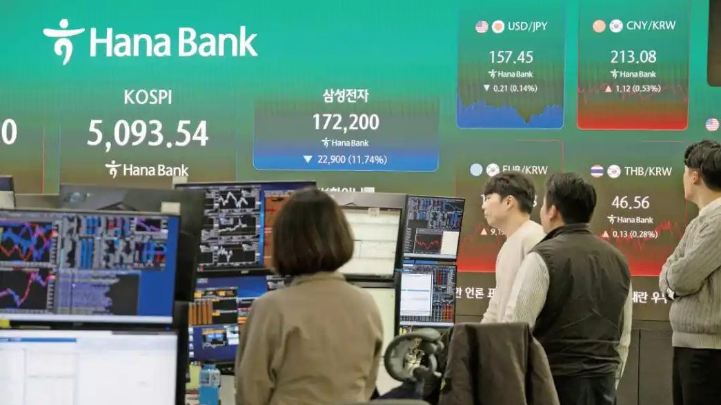 韩国股市暴跌触发熔断机制