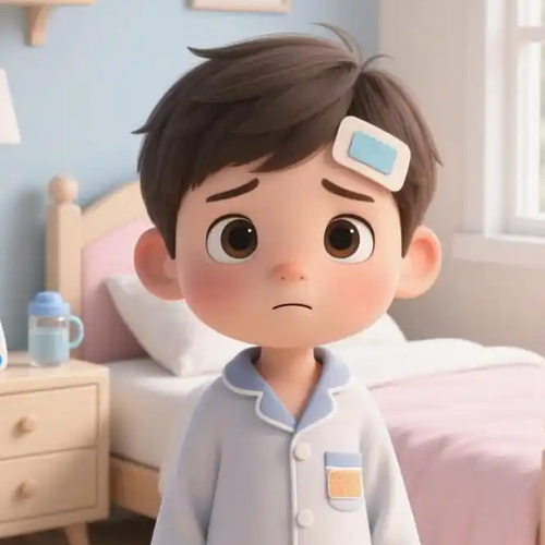 男孩发烧十几个小时 退烧后脸变黑