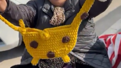 动物园门口织长颈鹿包包的阿姨火了